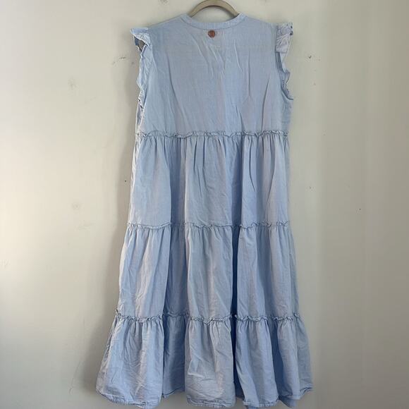 Simply Southern beachy ruffle sleeveless tiered fit & flare midi dress sz S - Picture 8 of 8